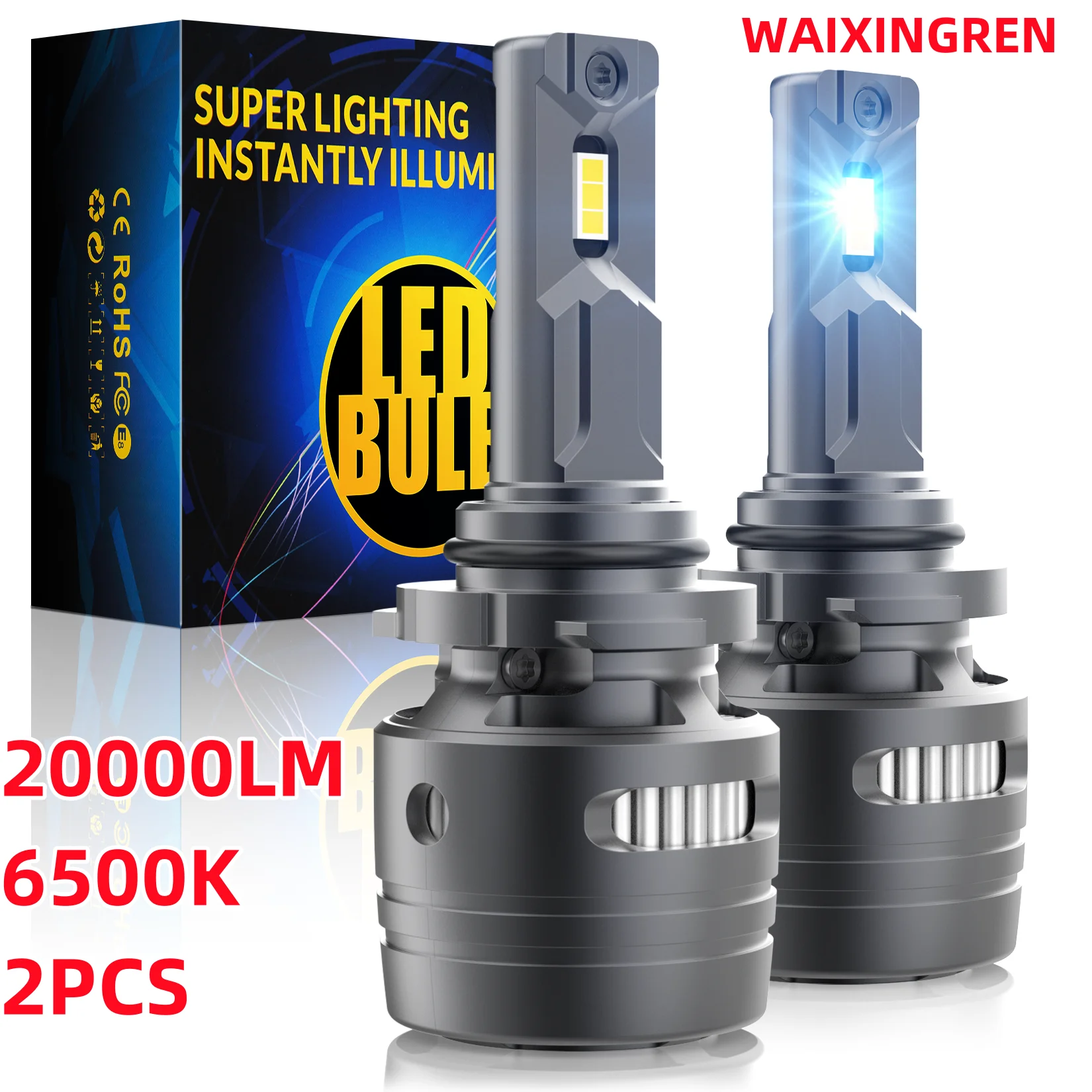 

9005 Car Headlight Bulb Replace Head Lights 6500k Turbo Protection Plug & Play Headlights High Low Beam Auto Accessories