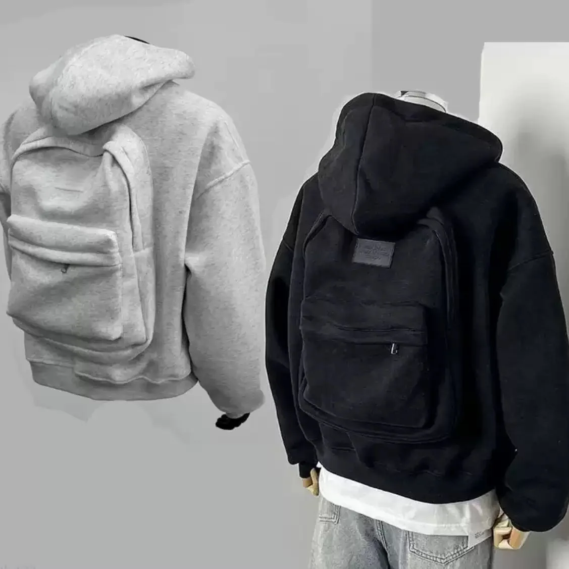 

Men's American Style Backpack Hoodie,2025New Zip-Up Streetwear Coat,Spring Autumn Trendy Sweatshirt Jacket with Versatile Design