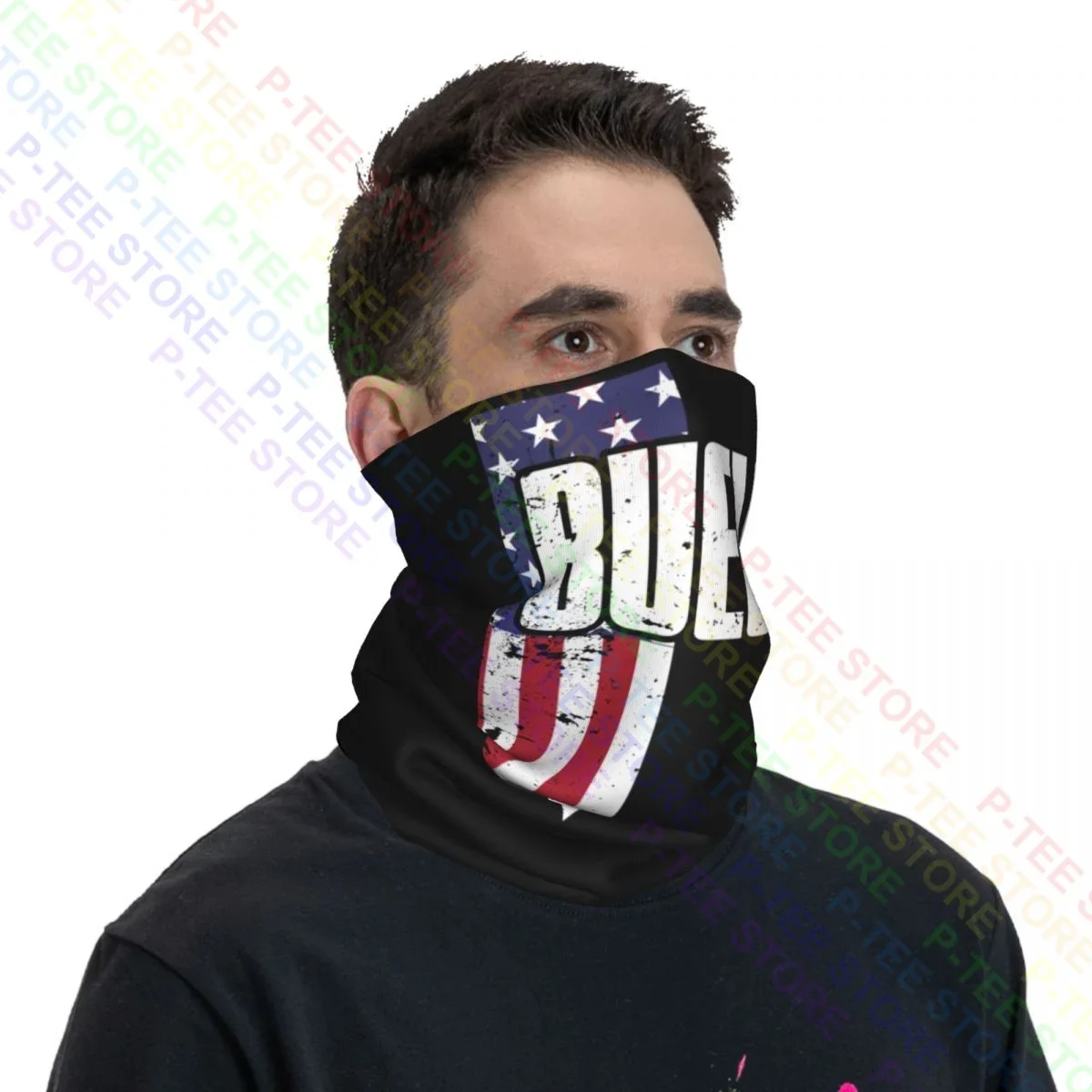 قناع وجه من Premium Buell Family American Flag Neck Gaiter Bandana، قناع ناعم لتدفئة الرأس