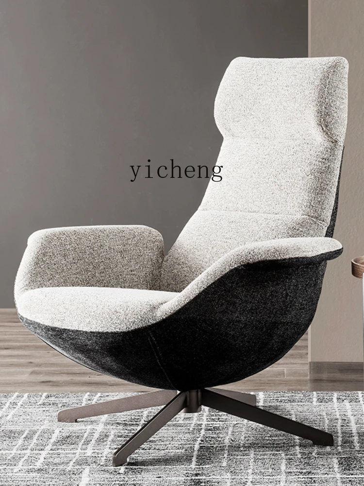 ZK  Minimalist Fabric Couch High Backrest Single Leisure Chair Rotatable Egg Shell Chair