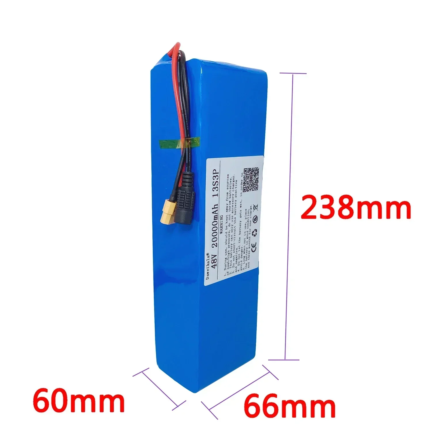 48V Battery 20Ah 13S3P XT60 DC 18650 Lithium ion Battery Pack 20Ah For E-Bike electric motor 54.6v 500W with BMS charger