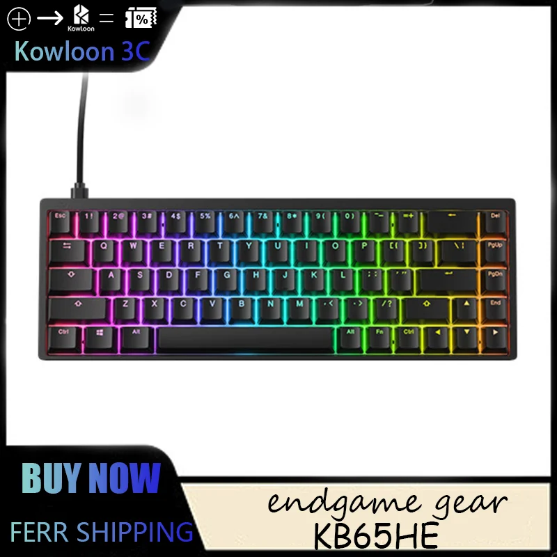 Endgame Gear KB65HE Mechanical Keyboard wired Magnetic Switch Gaming Hall Effect Low Latency RGB MX-style Custom Laptop Tablet