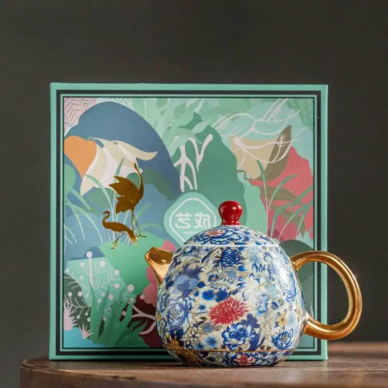 

High End Dragon Egg Shaped Ceramic Teapot For Home Use Kung Fu Tea Set With Single Pot And Ball Hole Filter