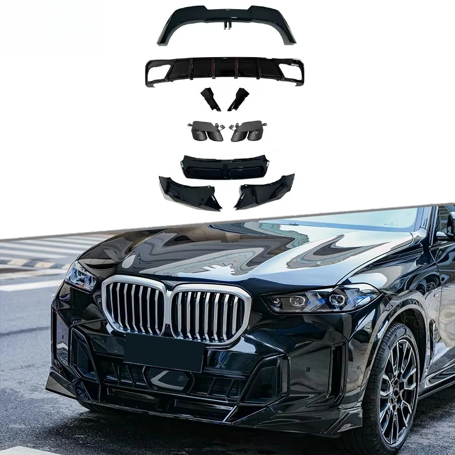 STLF VTEN Style Glänzend Schwarzes Karosserie-Kit für BMWs G05 X5 23-25 PP Frontstoßstange Heckdiffusor Auspuffrohre Heckdachspoiler