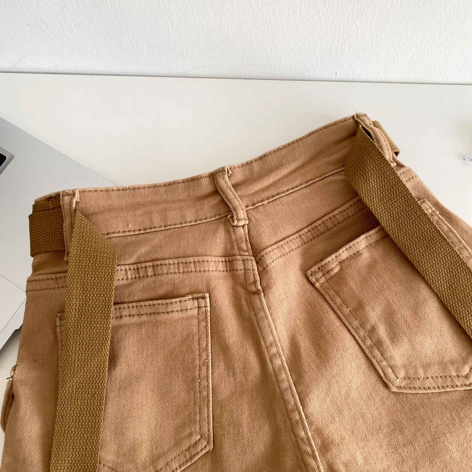 Women Denim Shorts Solid Cargo Short Button Pocket Mini Length Zipper Fly Empire Waist Loose Fit Streetwear Casual 2026 Summer