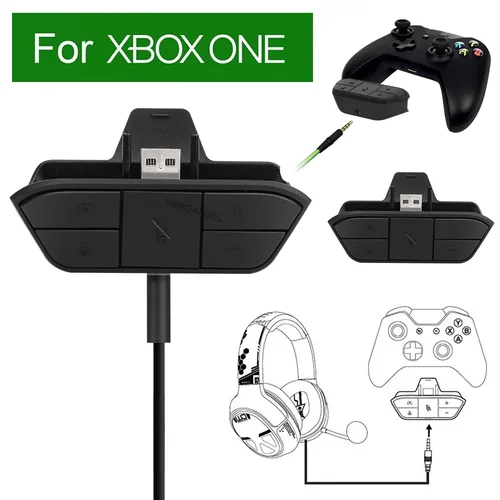 Imagen 2 del producto Adaptador de auriculares estéreo para Xbox ONE, convertidor de auriculares con micrófono de Audio, controlador de equilibrio de Audio ajustable, conector de Audio de 3,5mm para Xbox ONE