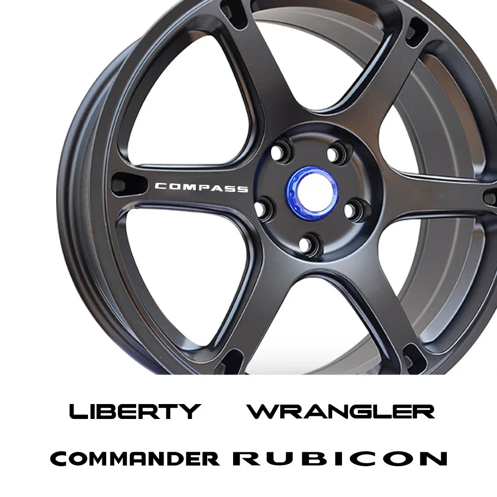 4pcs Car Wheel Rim Sticker For Jeep Patriot Wrangler Cherokee Compass TrailHawk Rubicon Liberty Commander Auto Accessories