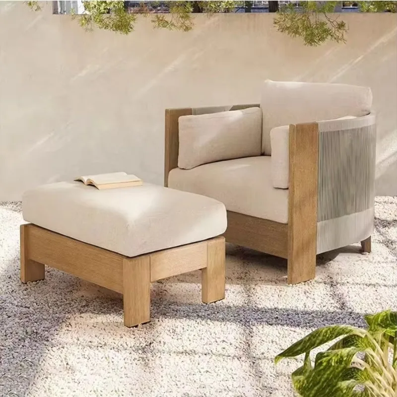 الحديثة الفاخرة في الهواء الطلق خشب الساج الصلب الاغتصاب مجموعة في الهواء الطلق حديقة الحديث أريكة فناء الأثاث حديقة مجموعة اثاث خارجي