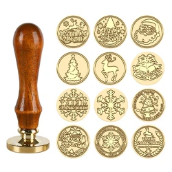 Brass Wax Seal Stamp Set, Sealing Wax Head with Handle, Gift Kits