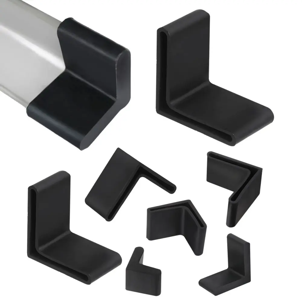 4PCS Bracket Used For Triangle Iron Shelf L Type Foot Pad Foot Cover Protective Rubber Sleeve Rubber Base