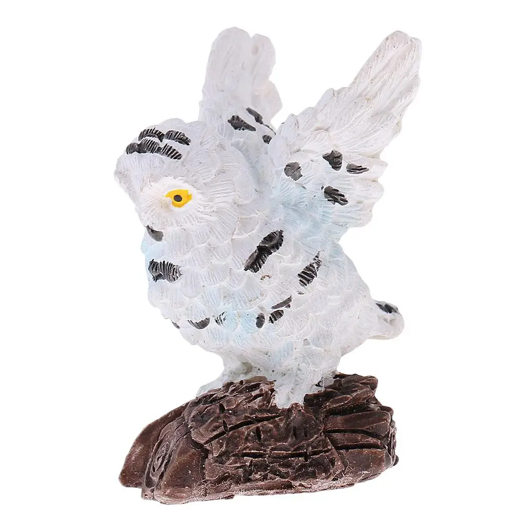 Exquisite White Flying Owl Statue Model Miniature Handicraft Souvenir Collectibles Gift