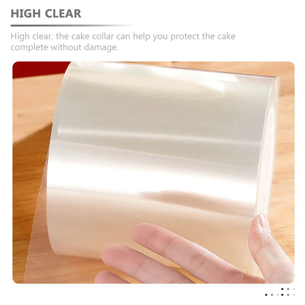 طوق كعكة موس، لفة شفافة لتزيين الكعك دون ضرر، سهل التنظيف، يعمل على مستلزمات الخبز ذات الحافة المحيطة