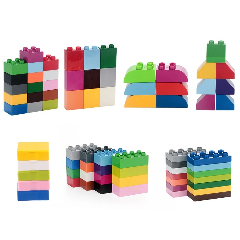 6 Pcs Big Building Blocks Accessories Compatible Enlighten Large Bricks Children Kids Foundation Smooth Plastic Educational Toy