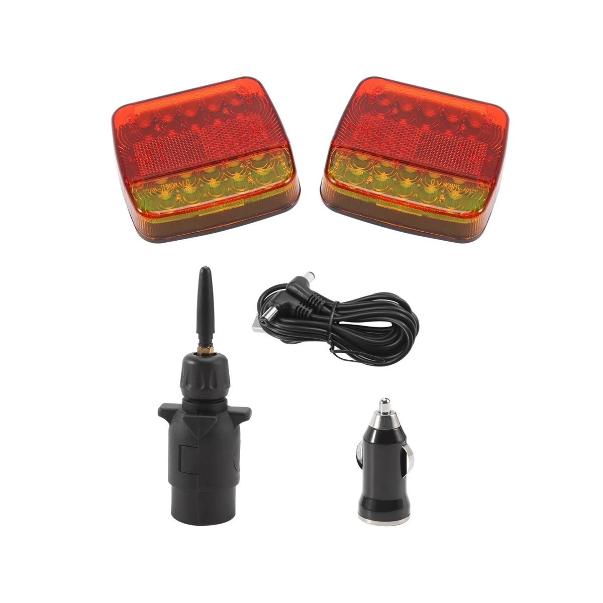 Kit lampu Trailer nirkabel, untuk truk derek LED isi ulang dengan magnet untuk perahu Trailer RV