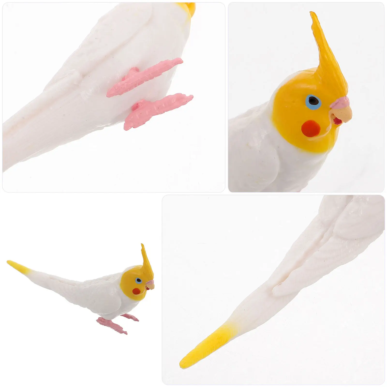 Cockatiel Parrot Ornament Realistic Bird Sculpture Simulation for Home Outdoor Decor Artificial Parrot Decoration