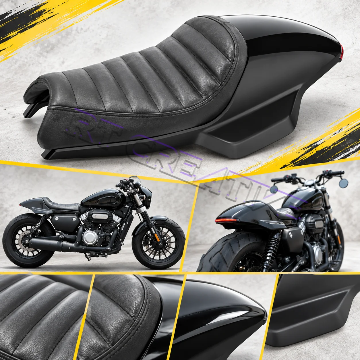 Retro Bobber Single Hump Seat Assembly With Rear Fender Mudguard For Keeway V302C V Cruise125
