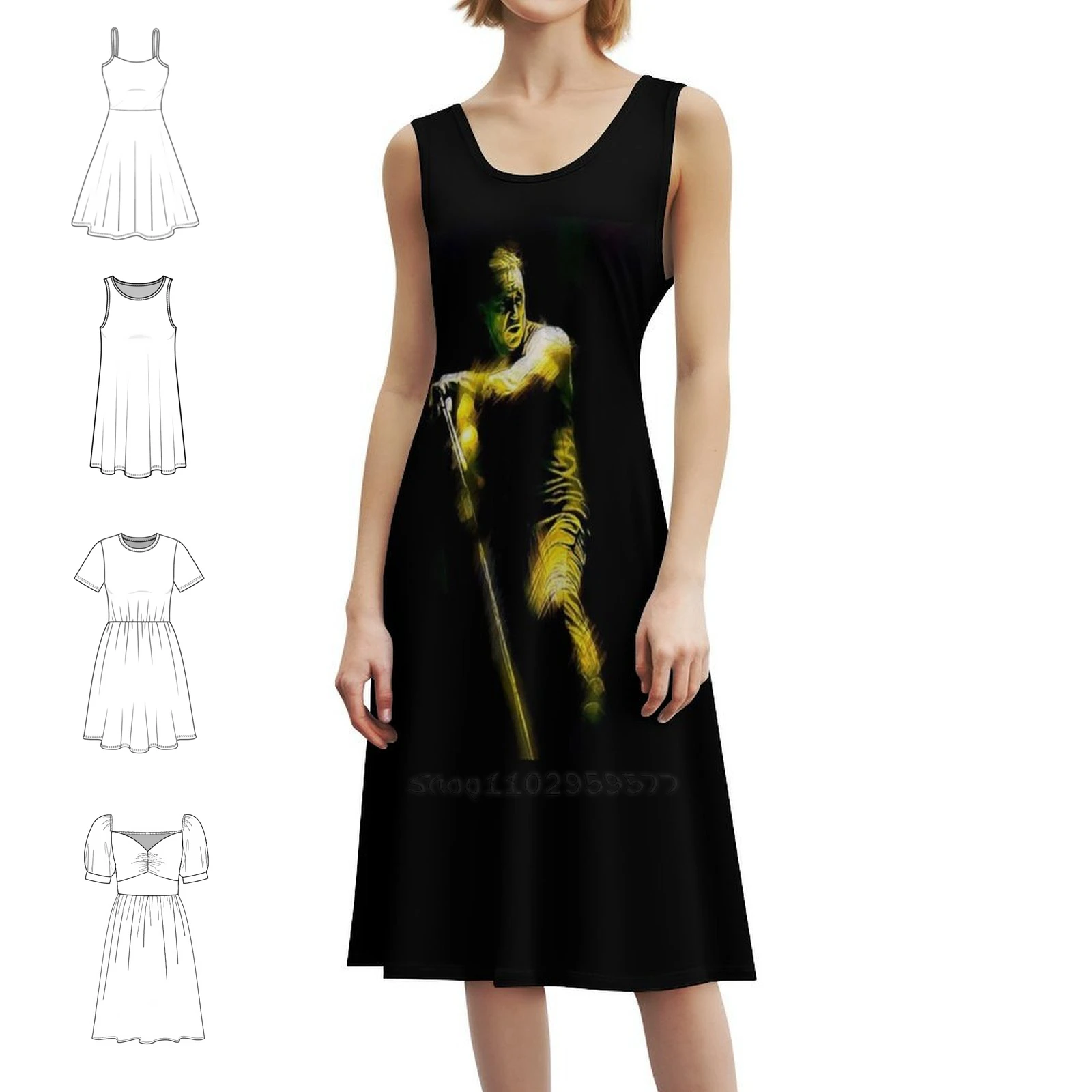 

Reznor женское уличное платье в стиле хип-хоп с графическим принтом, одежда для вечеринок и клубов, музыкальная одежда Nin Industrial Alternative Tour, женская одежда