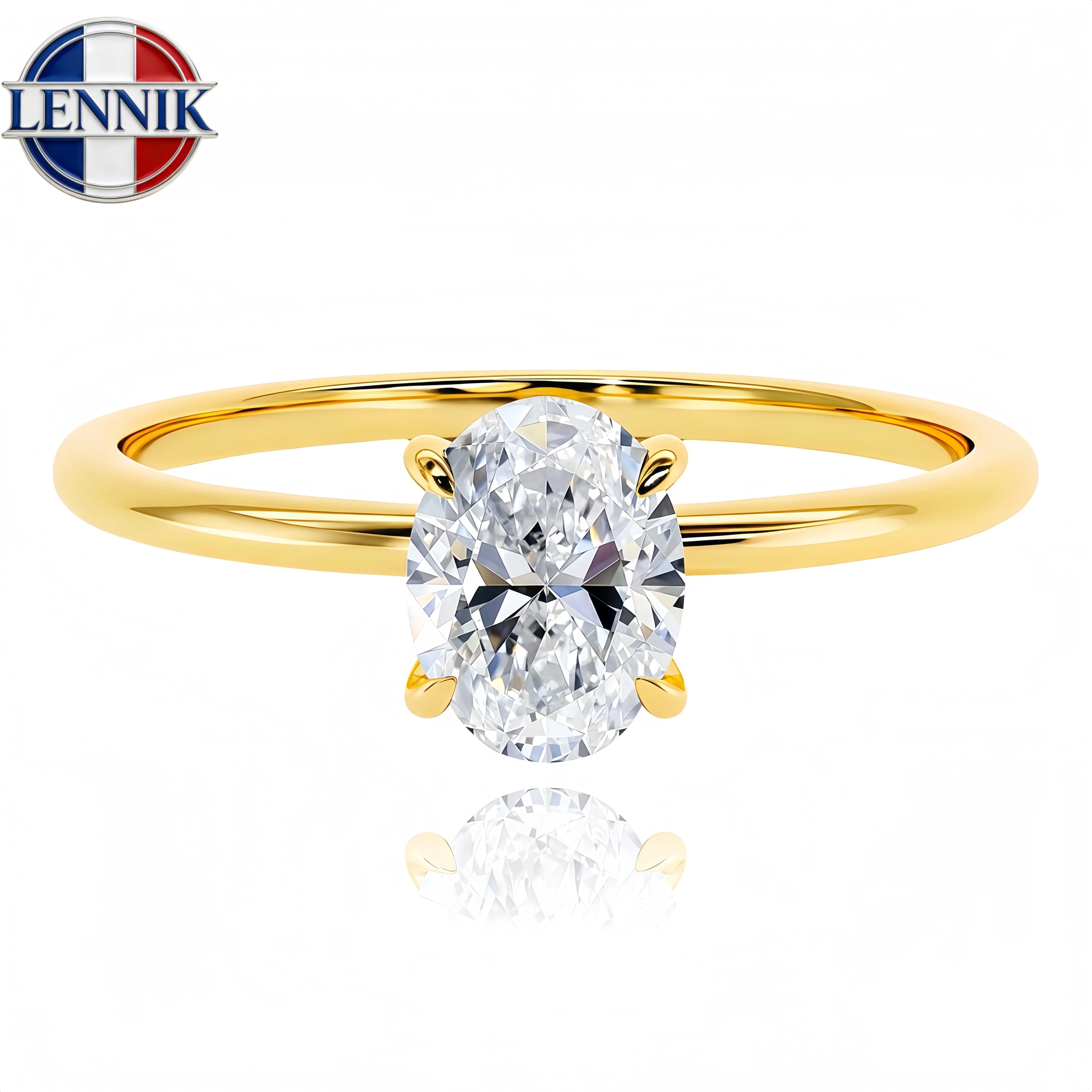 2CT D VVS1 Oval Cut Moissanite Engagement Ring S925 Sterling Silver Luxury Wedding Band for Women Lady's Jewelry Gift