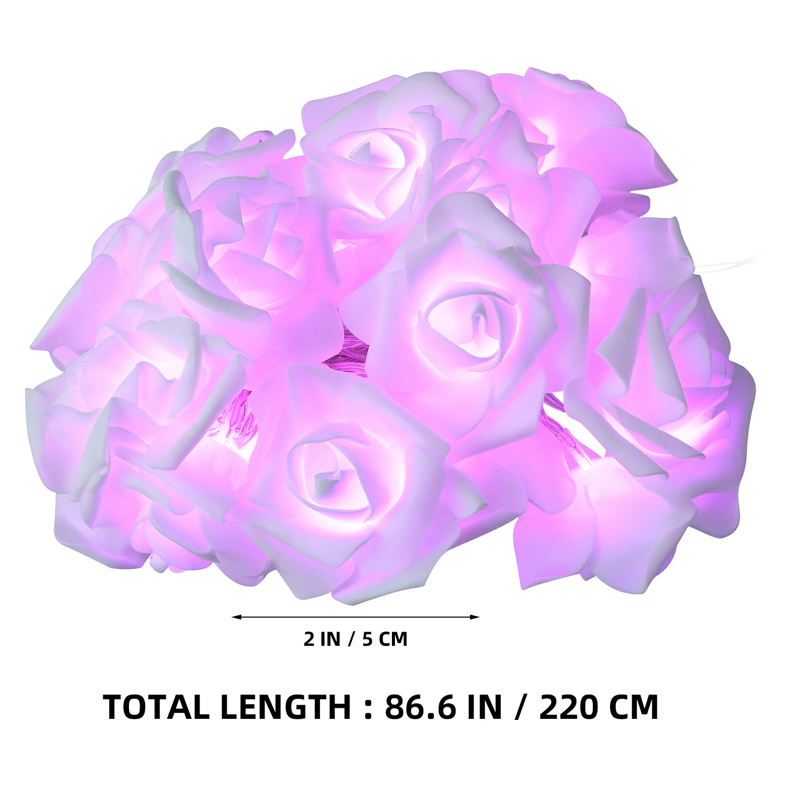 

20 LED Operated Purple Rose Flower String Light Elegant Decoration for Valentine Christmas Party Home Ambience