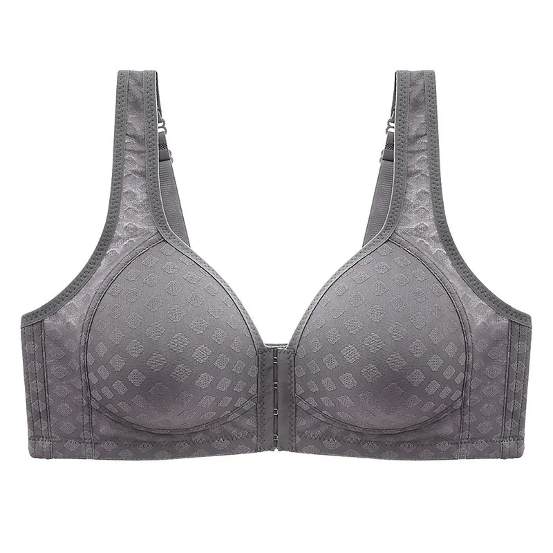 Ladies Front Buckle Underwear Female Large Size Thin Underwear Women Without Steel Ring Brassiere Ladies Breathble Gathered Bras