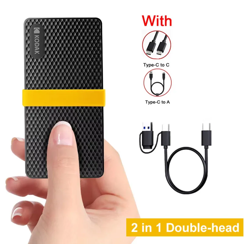 

Kodak External Solid Hard Disk 256gb 512gb 1tb Portable SSD State Drives 2 in 1 Interface 450MB/s For Notebook Computer Phone