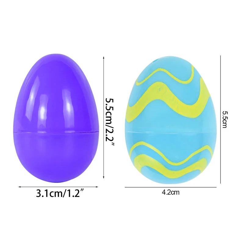 12/24pcs Plastic Easter Eggs Fillable Colorful Easter Rabbit Eggs Decoration For Home Happy Spring Easter Favor Candy Gift Boxes