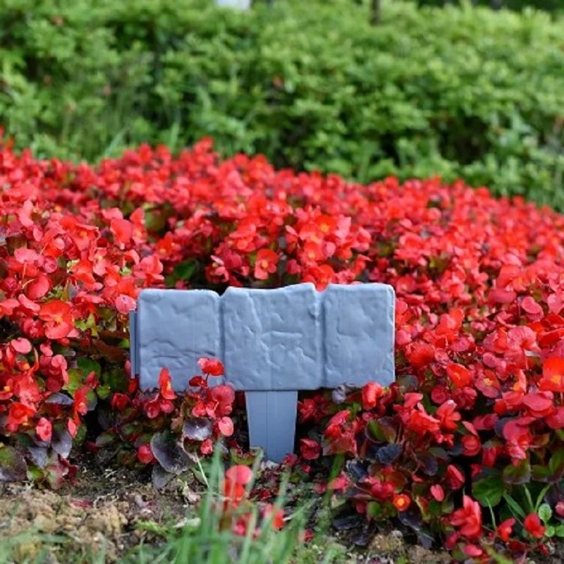 حديقة متفوقا الحدود البستنة سياج الحديقة البلاستيك حصوه تأثير الحديقة التشذيب 4 قطع من خياطة قابلة للطي رمادي برتقالي