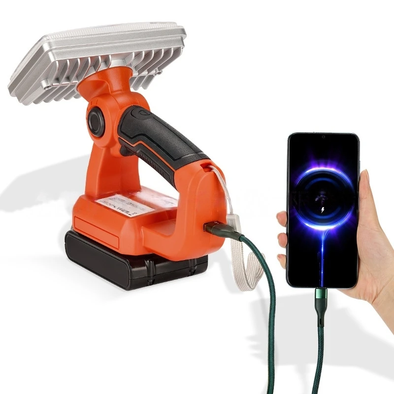مصباح LED محمول للتخييم في الهواء الطلق مع USB لبطاريات ماكيتا/ديوالت/ميلووكي/بوش/بلاك اند ديكر/الحرفي 18-20 فولت ليثيوم أيون