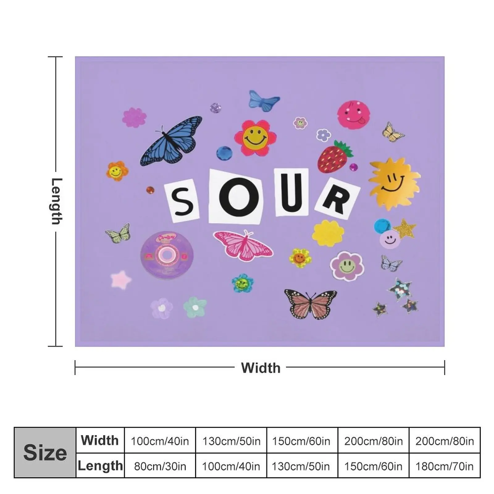 Sour all stickers Throw Blanket for winter Furry Sofa Blankets