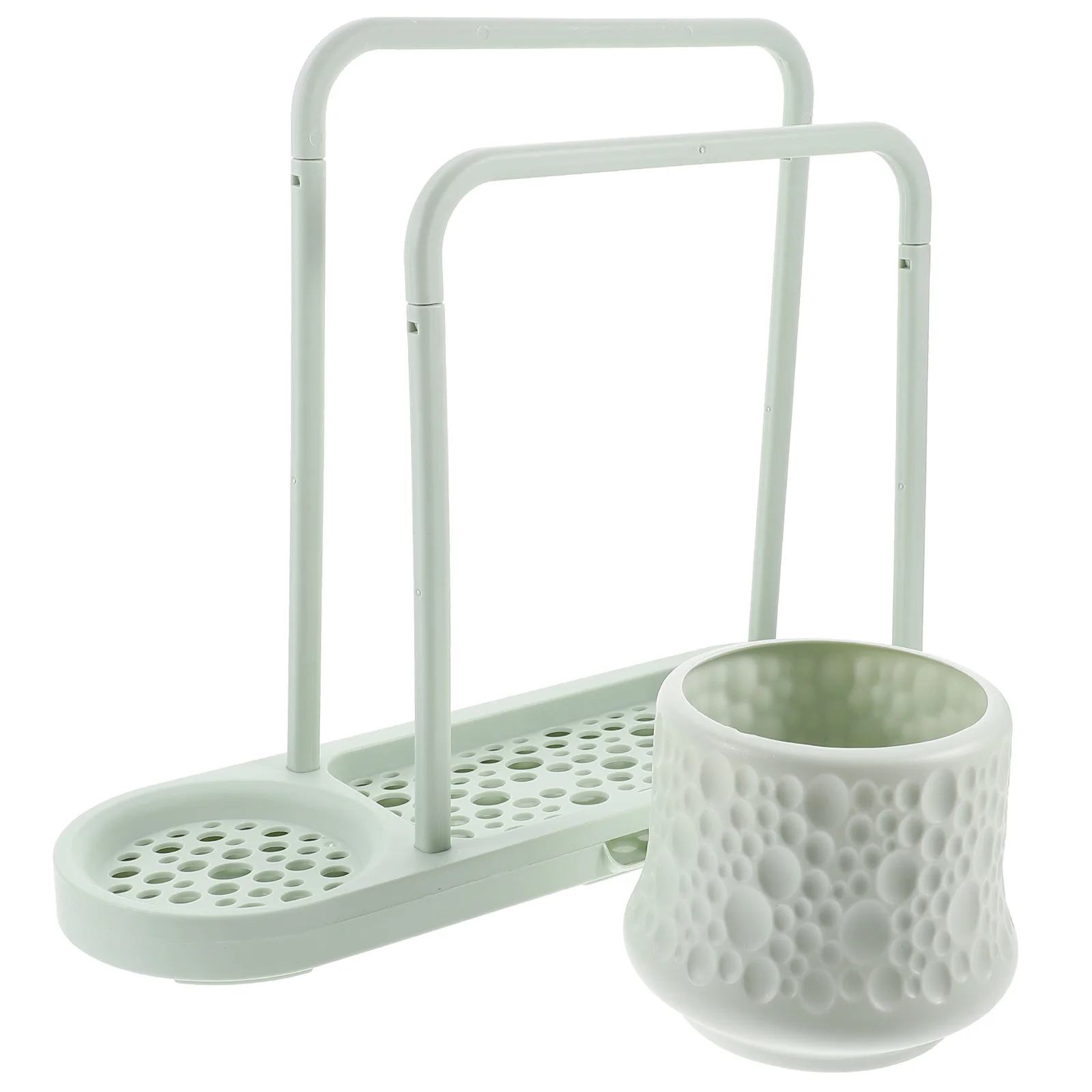 

No Punching Organizer Green Cloth Sponge Holder Rack Dish Drying Dish Cloth Sponge Organizer Stand Storage Shelf