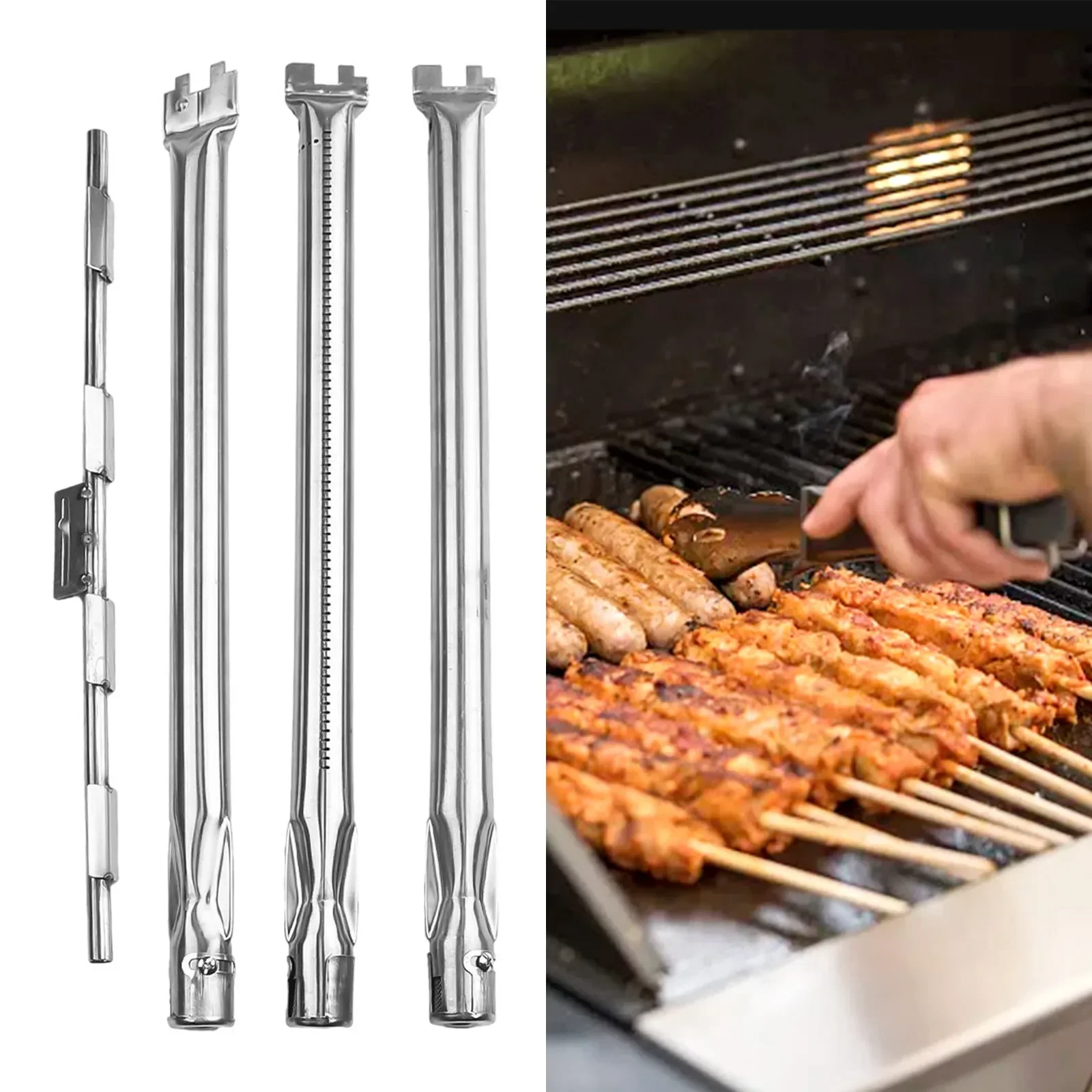 

Комплект горелок для газового гриля 46 см для гриля серии Sppirit 300 с горелкой из нержавеющей стали, меньше, уличный гриль с перекрестной трубкой