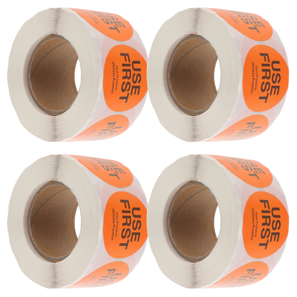

4pcs 4 Rolls Use First Stickers Food Service Labels Inventory Control Tags For Restaurant Kitchen Storage Stickers For Shop