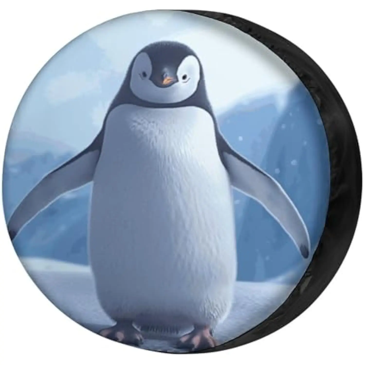 

Cute Penguin Spare Tire Cover Waterproof Sun Protector for RV Trailer SUV Truck Universal Fit