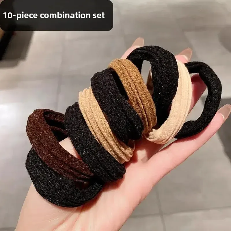 

10 packs of thick head ropes to tie hair rubber bands and durability ponytail does not hurt hair band women