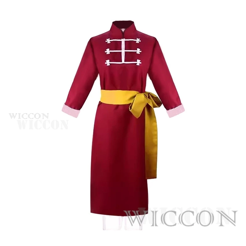 Anime Gintama Kagura Leader Cosplay Costume Red Robe Headwear Uniform Full Set Adult Woman Kawaii Halloween Carnival Suit