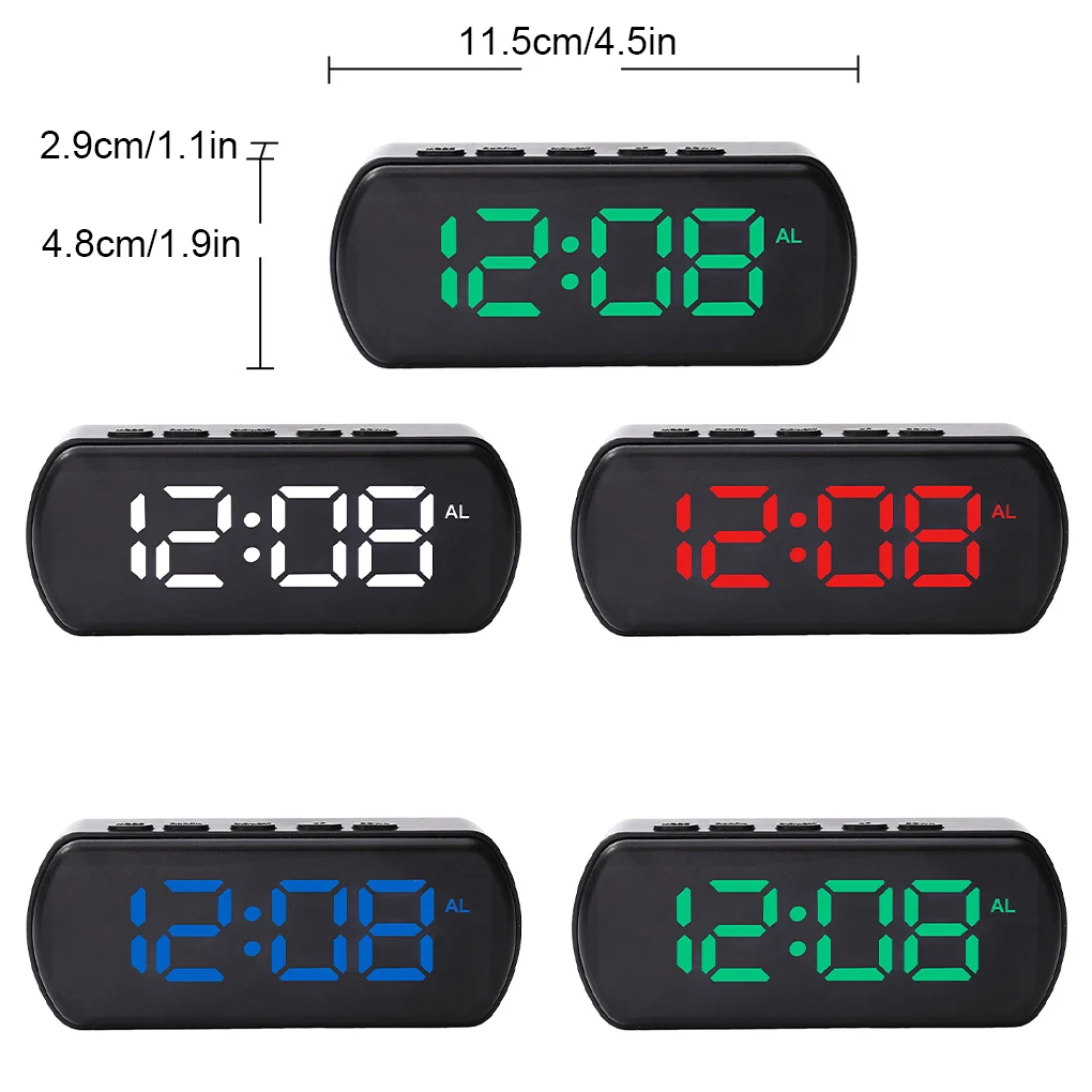 Full Screen Fashionable Electronic Alarm Clock Energy-saving USB Clock Smart LED Digital Alarm Clock white