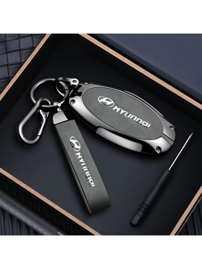 Neue Autoschlüsselhülle aus Zinklegierung mit Metall-LOGO für Hyundai IONIQ 6 New Grand Prix GN7 2023 2024