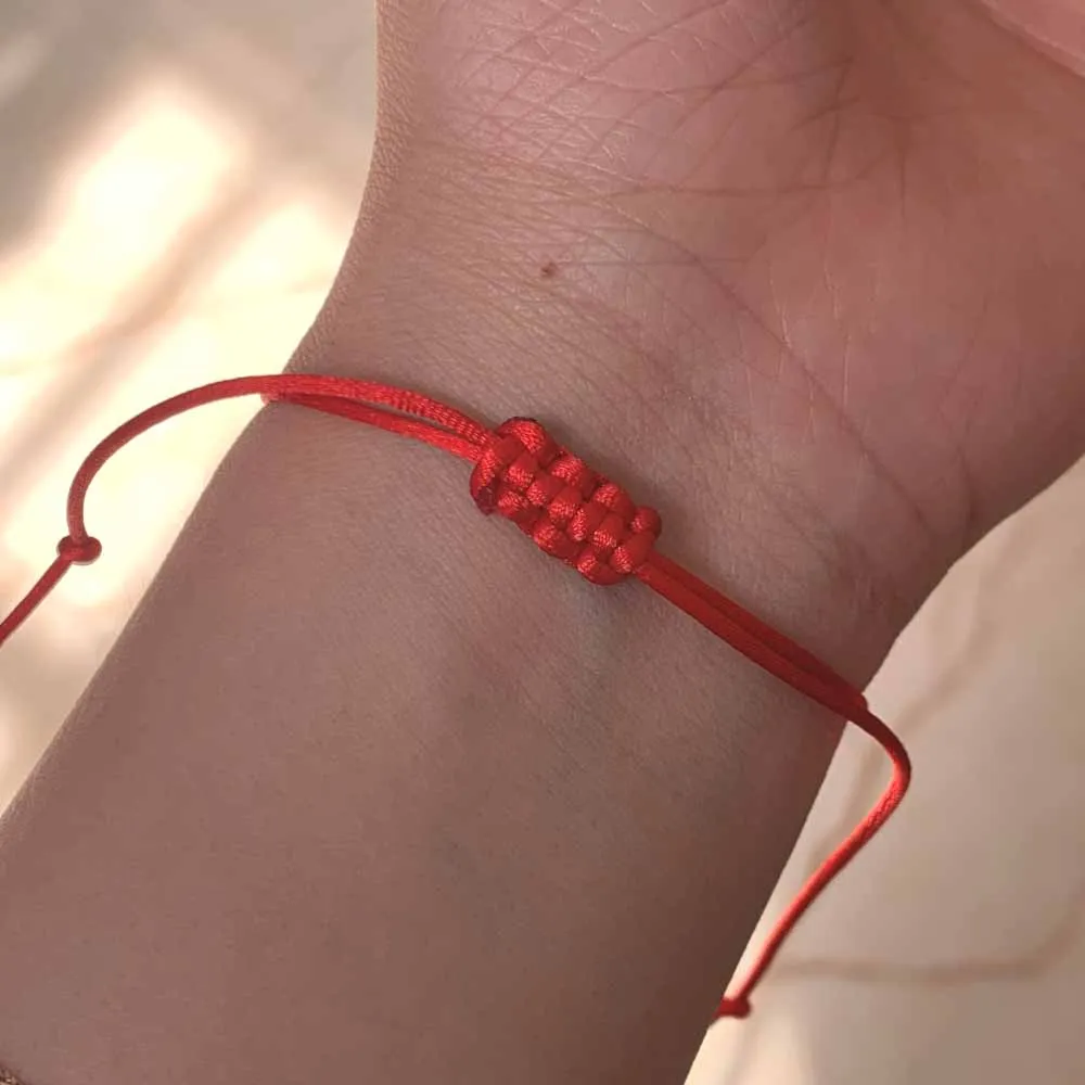 Handmade Elastric Red Rope Small Steel Flower Charm Wristband Bracelet Causal Sport Wrist String Strand Arm Cuff Making Jewelry