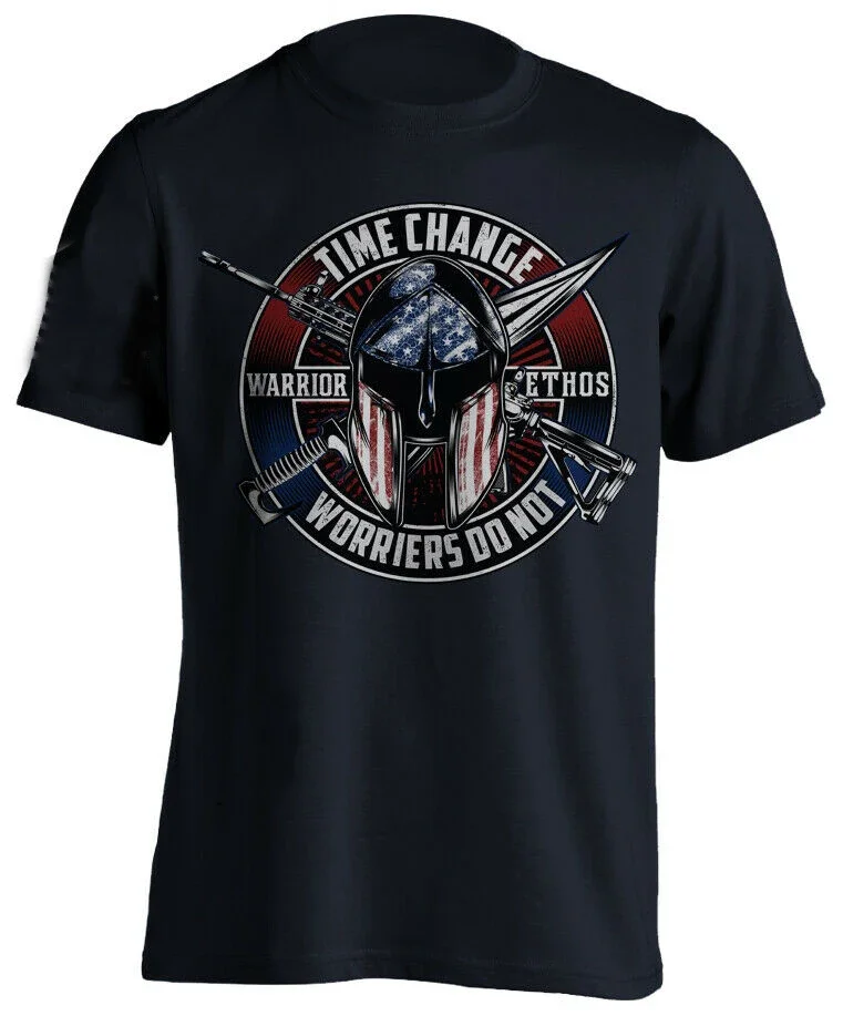 American Spartan Warrior Ethos US Flag Military Style T-Shirt New 100% Cotton O-Neck Short Sleeve Casual Mens T-shirt Size S-3XL