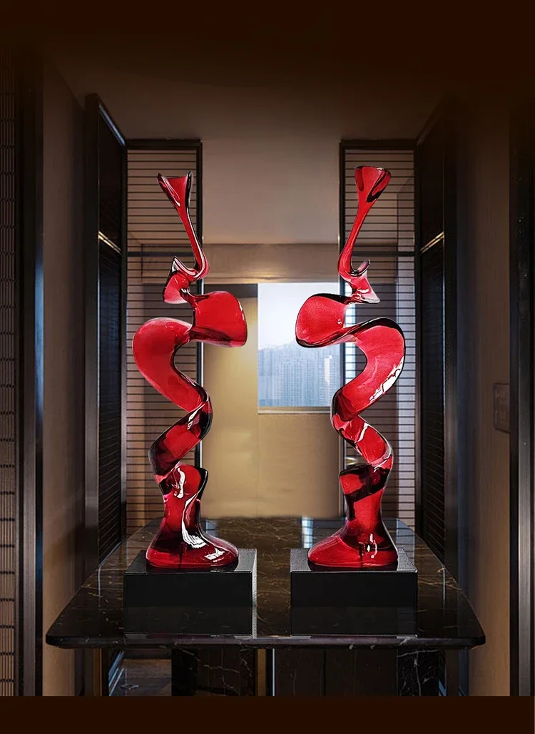 

Living room abstract entrance ornament hotel villa high-end TV cabinet desktop transparent resin sculpture soft decoration