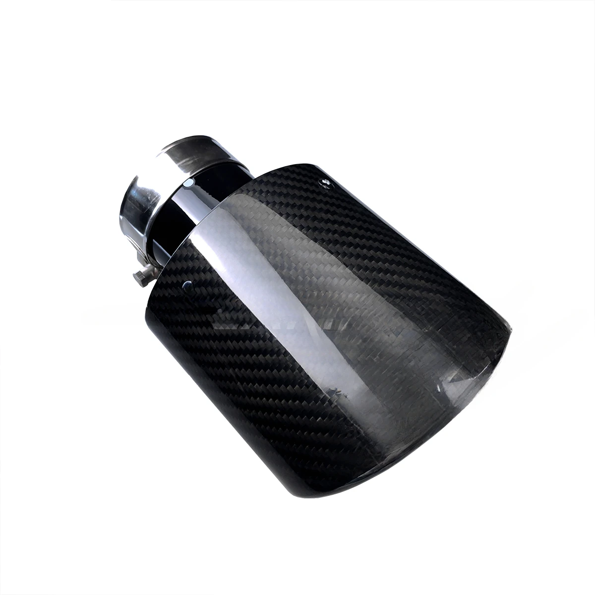 1 Piece Car Universal Oval Remus Sport Glossy Carbon Fiber Exhaust Muffler Tips Glossy Black Inner Pipe for Benz AUDI HYUNDAI