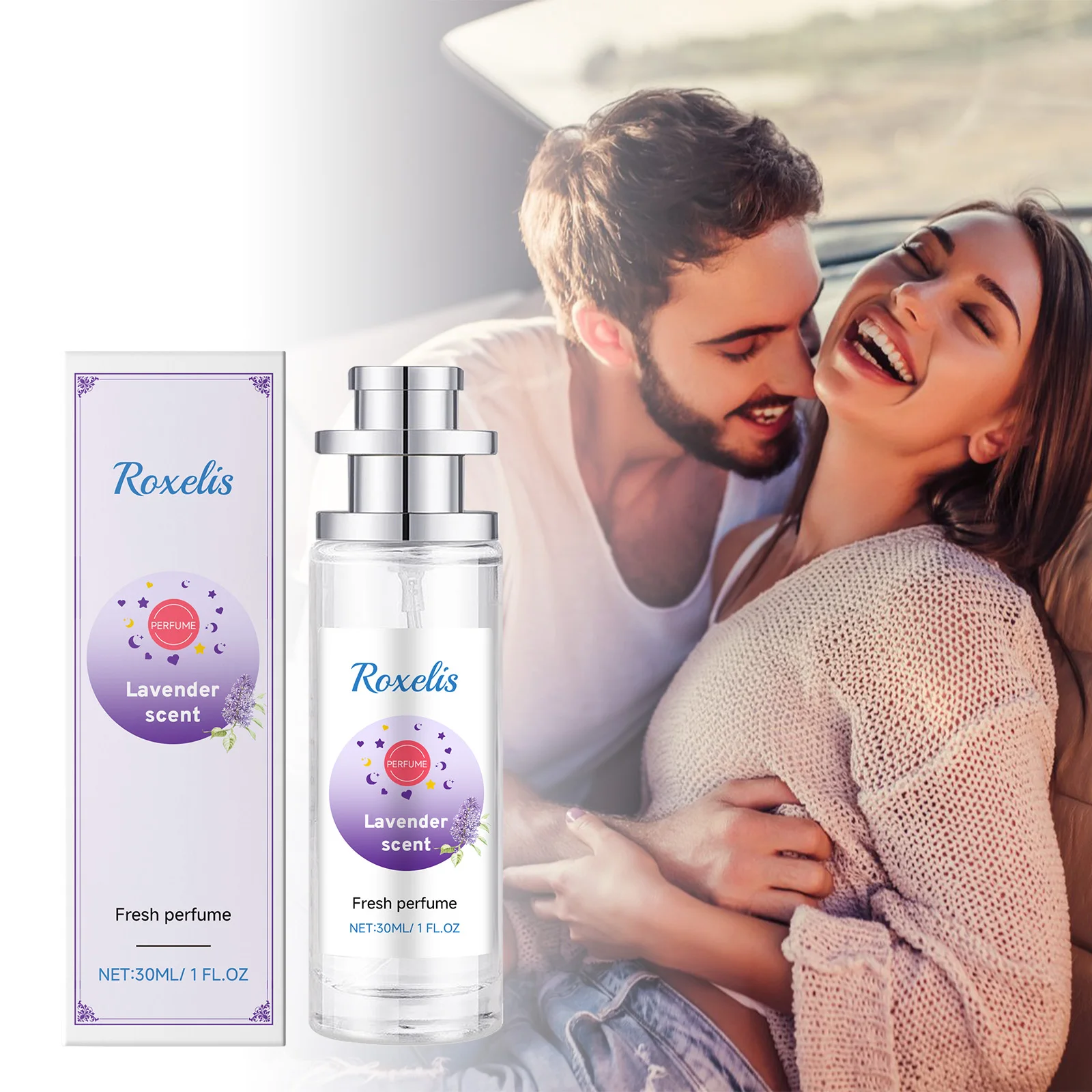 

ROXELIS 30ml Lavender Scent Fresh Perfume Long Lasting Fresh Charm Wrist Neck Ear Glamour Gentleman Style Perfume