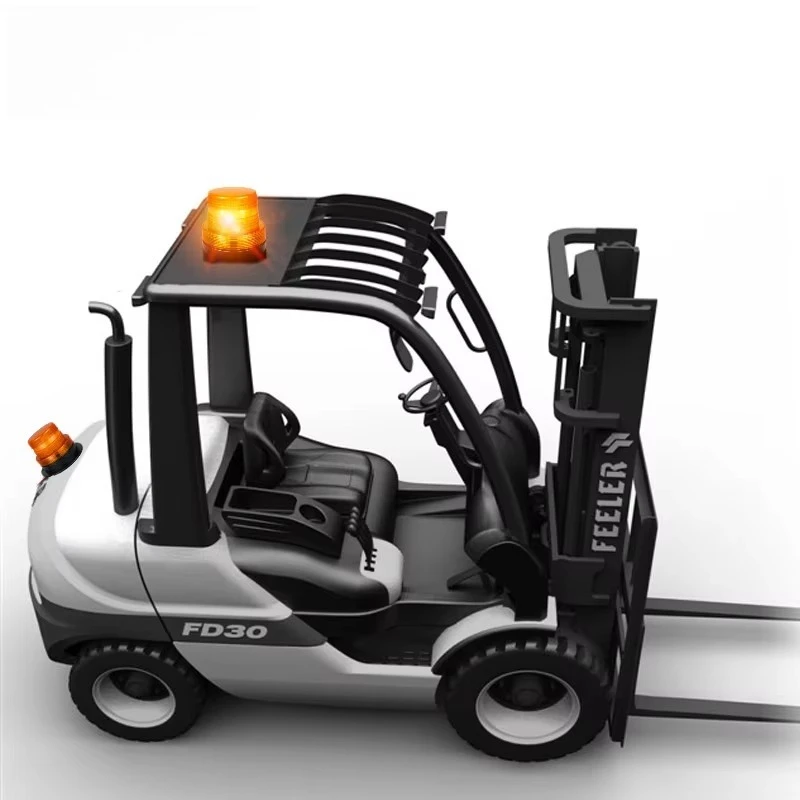 2026Magnetic Industrial High Decibel Amber Warning Light DC9-110V 6W LED Light 4 Modes Flash School Bus Forklift Tractor Loader