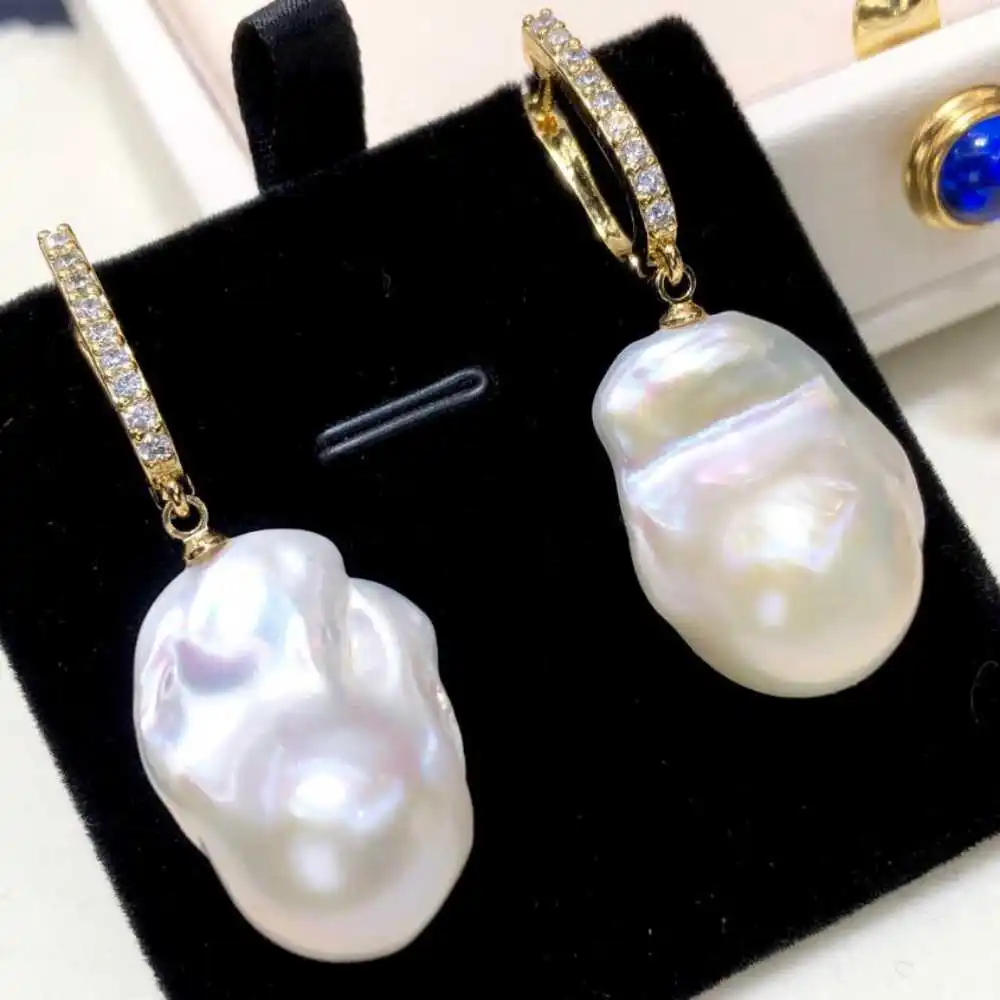 

Natural freshwater pearl Baroque Floodlight pearl earrings Party Fashion Beautiful Classic New