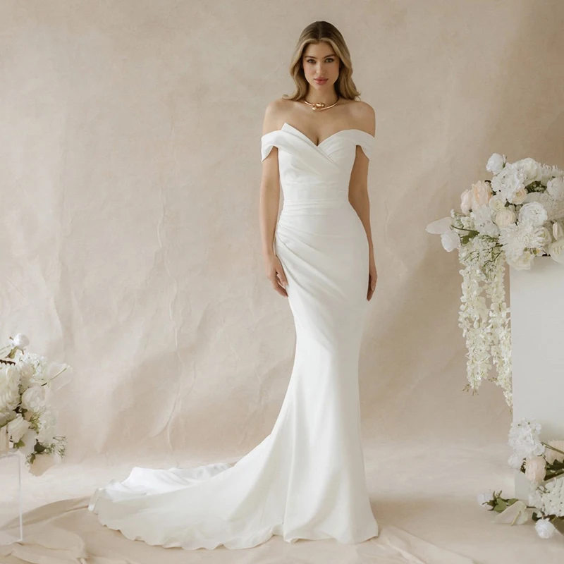 

Eightree Dainty Structured Sweetheart Mermaid Long Wedding Dresses Gentle Folds Customized Bridal Growns 2026 Vestido De Noival