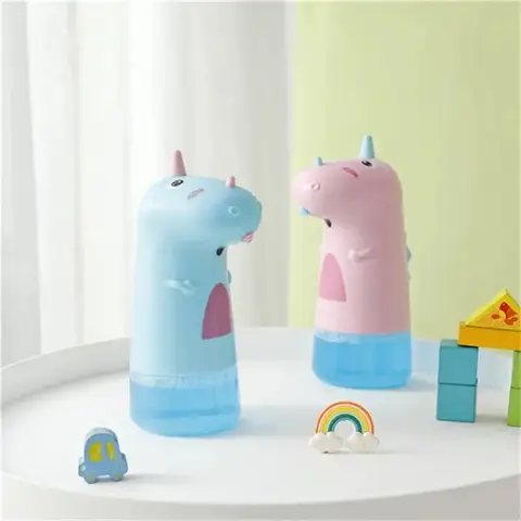 250ml 귀여운 유니콘 자동 충전식 배터리 비누 디스펜서 거품 만화 터치리스 손 소독제 병 ABS 아이 욕실