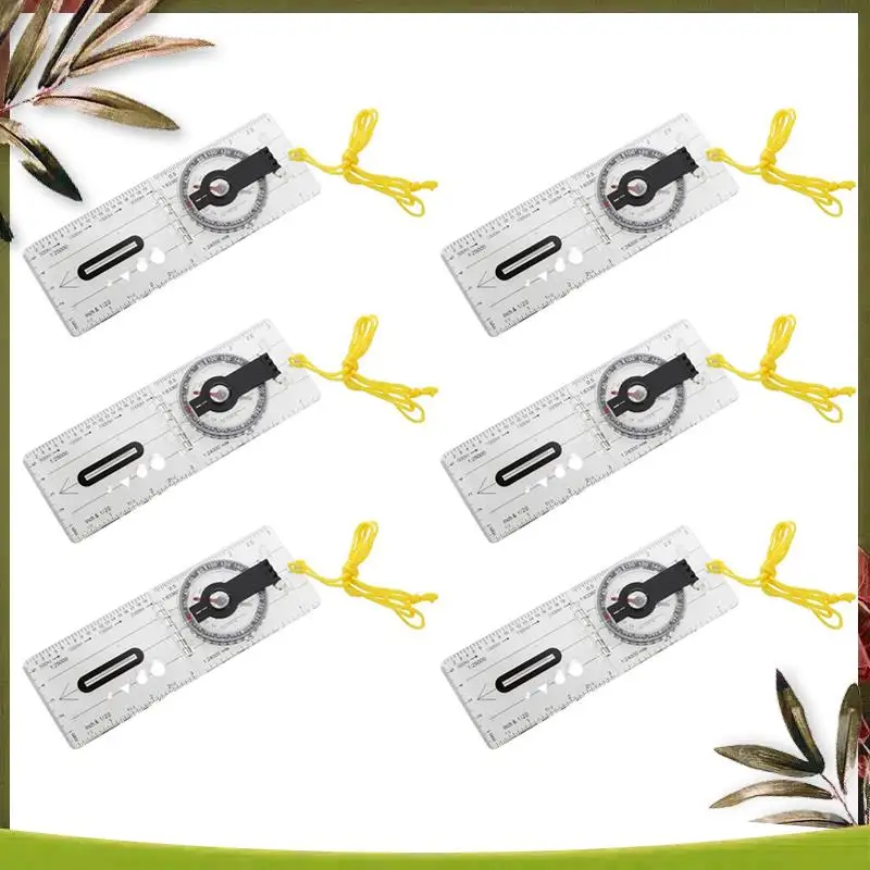New-6X Foldable Navigation Camping Baseplate Compass Ruler Map