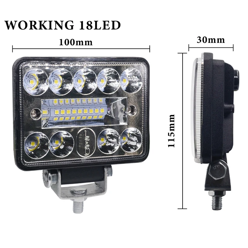 18LED 54W Work Light Car LED Work Light Flood Beam Bar Car Fit ATV/project vehicle/for Jeep Accessories Spotlight LED Light Bar