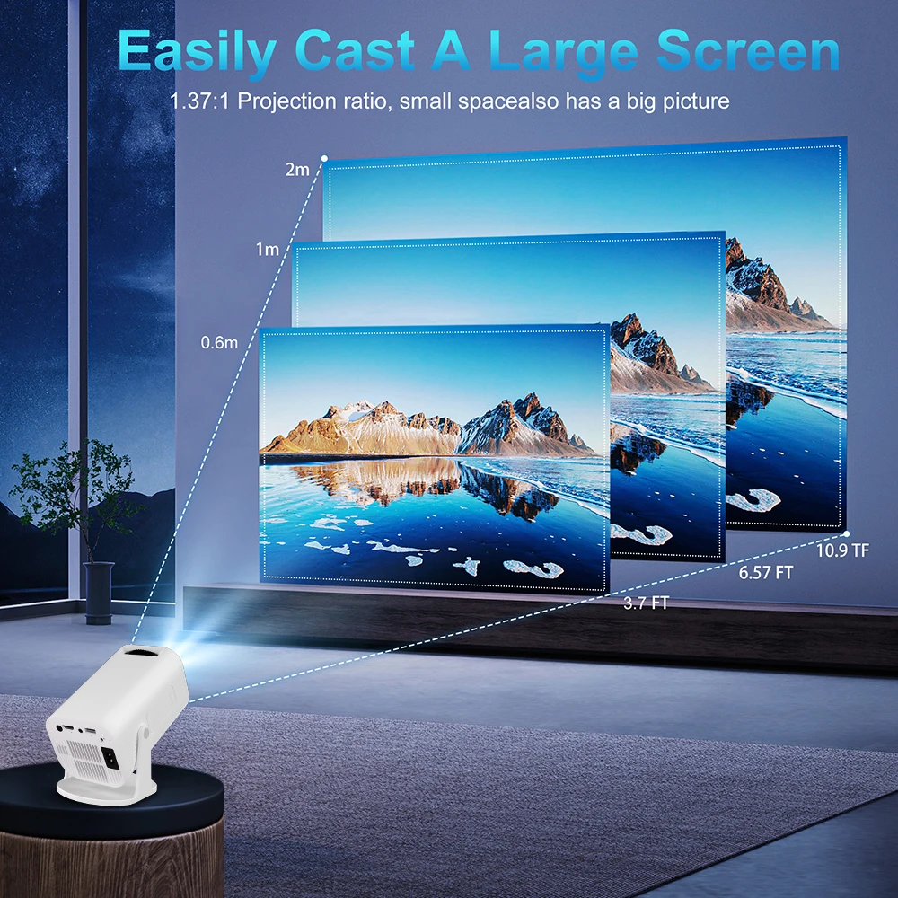 Salange P330 Android 14 Mini Projector 4K 8K Support,Native 1080P WiFi 6,Bluetooth 5.4,Auto Keystone,Smart Projector for Bedroom