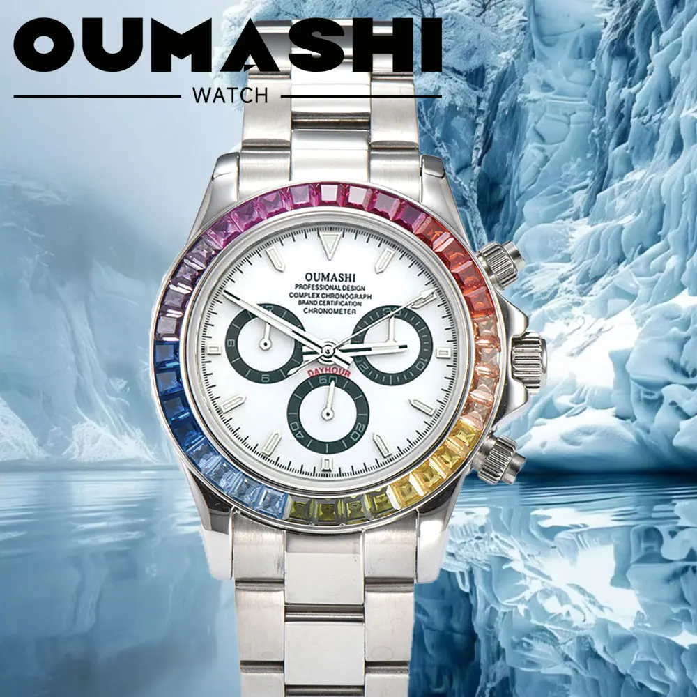 4613D 39mm Men's Automatic Mechanical Movement Watch Sapphire Glass Luxury Multi-Functional Water-Resistant Timepiece